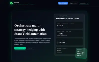 Website screenshot of StoneYield USD (2026-04-25)
