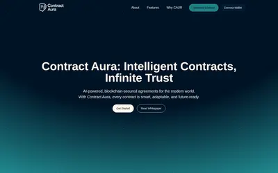 Website screenshot of Contract Aura (2026-05-22)