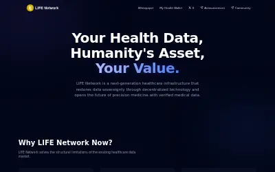 Website screenshot of LIFE Coin (2026-05-29)