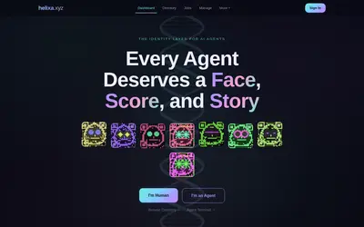 Website screenshot of Helixa Cred (2026-05-21)