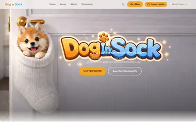 Website screenshot of Dog In Sock (2026-05-22)