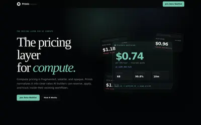 Website screenshot of Primis Protocol (2026-05-20)