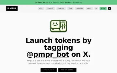 Website screenshot of PmprBot (2026-05-22)