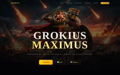 Website screenshot of Grokius Maximus (2026-05-20)