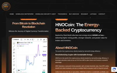 Website screenshot of HNO Coin (2026-05-21)