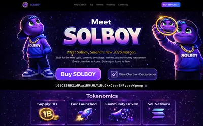 Website screenshot of SOLBOY (2026-05-20)