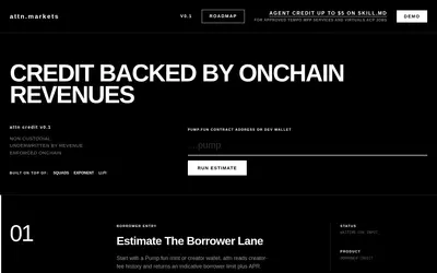 Website screenshot of attn markets (2026-04-25)