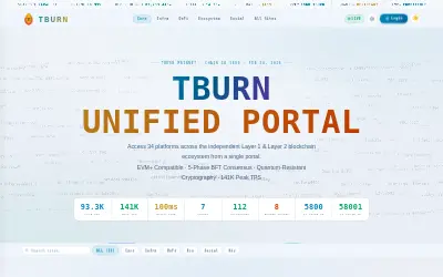Website screenshot of TBURN (2026-05-29)