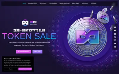 Website screenshot of 08CryptoClub (2026-04-20)