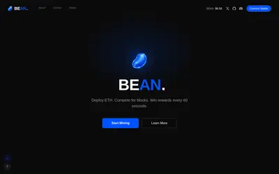 Website screenshot of MineBean (2026-04-24)