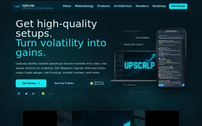 Website screenshot of UpScalp (2026-06-04)