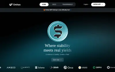 Website screenshot of Unitas (2026-05-29)