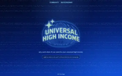 Website screenshot of Universal High Income (2026-05-29)