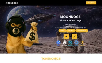 Website screenshot of MOONDOGE (moondoge.world) (2026-05-22)