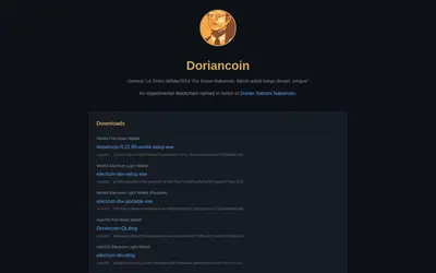 Website screenshot of Doriancoin (2026-05-22)