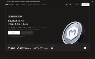 Website screenshot of Matrixdock Silver (2026-04-26)