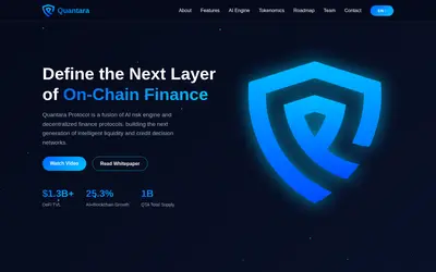 Website screenshot of Quantara Protocol (2026-04-24)