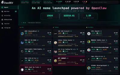 Website screenshot of ClawDEV (2026-05-21)