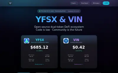 Website screenshot of YFSX Token (2026-05-29)