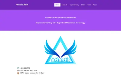 Website screenshot of Atlantis Coin® (2026-05-29)