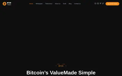 Website screenshot of BTCR (2026-05-21)