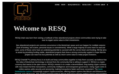Website screenshot of RESQ Chain (2026-05-22)