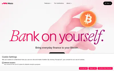 Website screenshot of MEZO (2026-05-22)