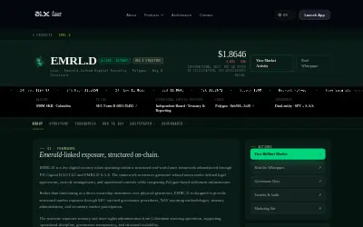 Website screenshot of Emerald Security Token (2026-05-29)