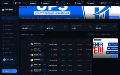 Website screenshot of Upscreener (2026-04-25)