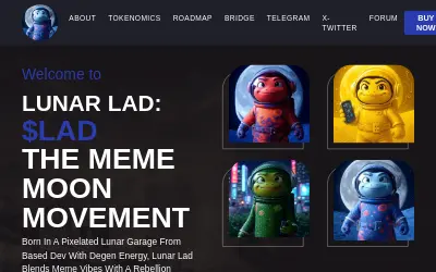 Website screenshot of Lunar Lad (2026-05-29)