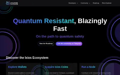Website screenshot of Ixios (2026-05-29)