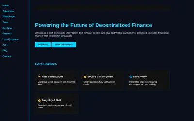Website screenshot of Dolexra Coin (2026-05-20)
