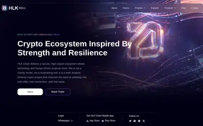 Website screenshot of HLKcoin (2026-04-24)