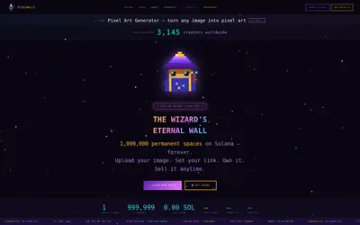 Website screenshot of Pixel Walls (2026-04-25)