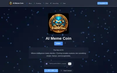 Website screenshot of AI Meme Coin (2026-06-04)