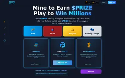 Website screenshot of Prize Protocol (2026-04-27)