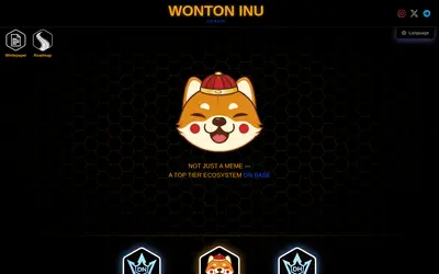 Website screenshot of Wonton Inu (2026-05-02)
