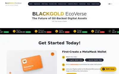 Website screenshot of Crypto Black Gold (2026-05-03)