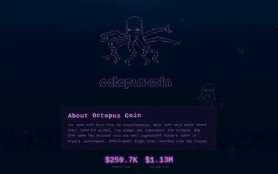 Website screenshot of Octopus Coin (2026-05-04)