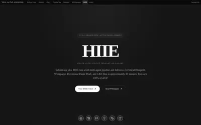 Website screenshot of Hyper Intelligent Innovation (2026-05-04)