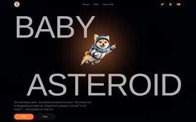 Website screenshot of Baby Asteroid (2026-05-04)