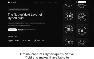 Website screenshot of limUSD (2026-05-07)