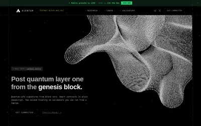 Website screenshot of Asentum (2026-05-09)