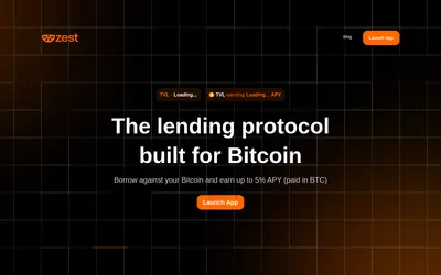Website screenshot of Zest Protocol (2026-05-17)