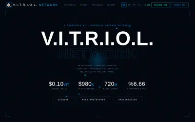 Website screenshot of V.I.T.R.I.O.L. Network (2026-05-18)