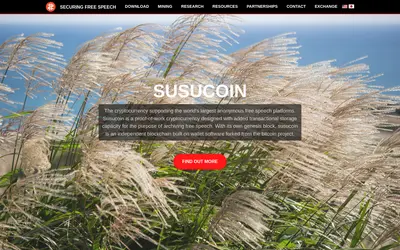 Website screenshot of Susucoin (2026-04-26)
