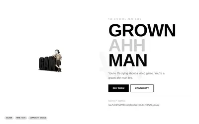 Website screenshot of Grown Ahh Man (2026-05-22)