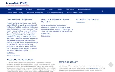 Website screenshot of TemboCoin (2026-04-25)