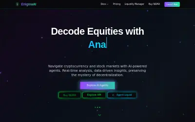 Website screenshot of EnigmaAI (2026-05-24)