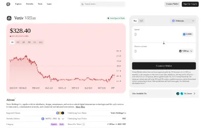 Website screenshot of Vertiv Tokenized Stock (Ondo) (2026-05-27)